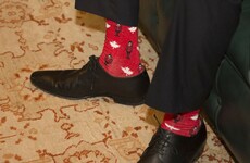 Leo Varadkar wore a pair of novelty maple leaf socks when meeting Justin Trudeau