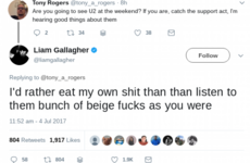 'I'd rather eat my own sh*t than listen to them' - Liam Gallagher just roasted Bono on Twitter