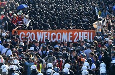 'Welcome to hell': Police turn on water cannon as thousands protest at G20 summit