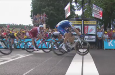 Just 0.0003 seconds split first and second at the Tour de France today