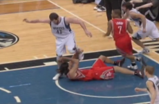 WATCH: NBA player gets a kick to the face