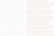 Founder of TheLiberal.ie posts apology for breaching copyright in light font