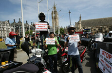 Delivery drivers bring Westminster to a standstill in protest at rising acid attacks