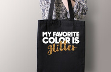 The font on this American shop's tote bag makes it look like it spells 'Hitler' instead of 'glitter'