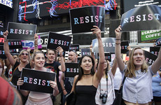 Hundreds protest in New York against ban on transgender troops