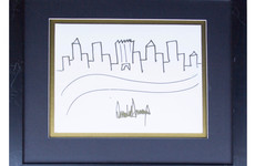 This truly terrible drawing of the New York skyline by Donald Trump sold for $30,000