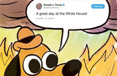 Trump tweeted that it was 'a great day at the White House!' and everyone has gone in