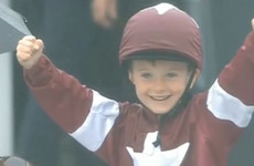 A young fan dressed up as his favourite jockey at the Galway Races and had the best reaction when he won