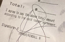 A bar shamed Kendall Jenner for not leaving a tip by posting her receipt on Instagram