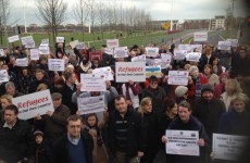 Priory Hall residents protest property stalemate
