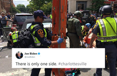 Joe Biden's one-line tweet summed up the criticism of Donald Trump's response to the Virginia attack