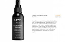 A woman's review of a makeup product that stayed intact after a car accident and hospital admission has gone viral