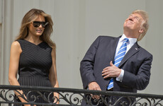 Trump stared directly at the solar eclipse without glasses on and it's already a brilliant meme