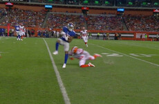 Odell Beckham Jr suffered a scary-looking leg injury on a low hit during preseason game