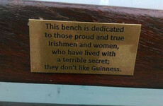 Someone has erected a plaque for non-Guinness drinkers on Dublin's Grattan Bridge