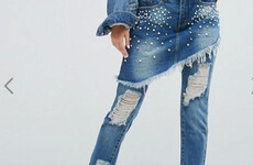 ASOS is desperately trying to make skirts-over-jeans happen again