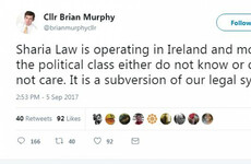 Fine Gael criticises one of its councillors for 'unacceptable' comments about Islam