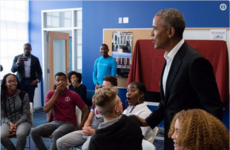 Barack Obama completely surprised a group of high school students by walking into their class to join them