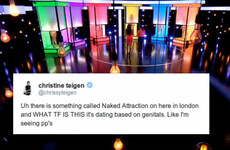 Chrissy Teigen discovered Channel 4's Naked Attraction in her hotel room and her reaction was brilliant