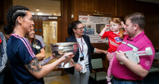 Cork's All-Ireland heroes bring the O'Duffy Cup to Crumlin Children's Hospital