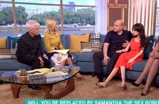Holly and Phillip interviewing a man with his sex robot on This Morning is prime awkward telly