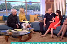 Holly and Phillip interviewing a man with his sex robot on This Morning is prime awkward telly