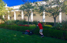 Here’s why there was a young boy mowing the lawn at the White House today