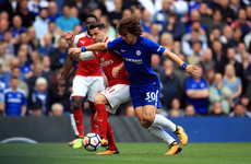 David Luiz sent off, as disciplined Arsenal hold Chelsea