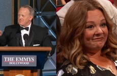 Sean Spicer appeared on stage on Melissa McCarthy's famous podium at last night's Emmys