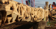 The epic story of the Vikings in Ireland - as depicted on a 23-metre chainsaw-carved tree