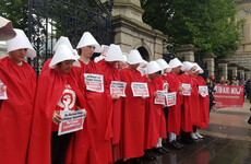 A #RepealThe8th protest inspired by The Handmaid's Tale just took place outside the Dáil