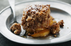 Autumn's here. Cosy up with a steaming apple and blackberry crumble