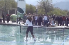 WATCH: Serena Williams busts a move after playing exhibition match on water