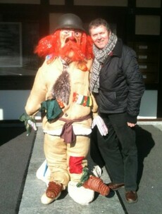 Caption time: what's George Hamilton saying to his new friend in Basle?