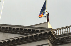 Sinn Féin councillor climbs City Hall with Catalonia flag at Dublin demo
