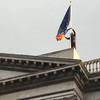 Sinn Féin councillor climbs City Hall with Catalonia flag at Dublin demo
