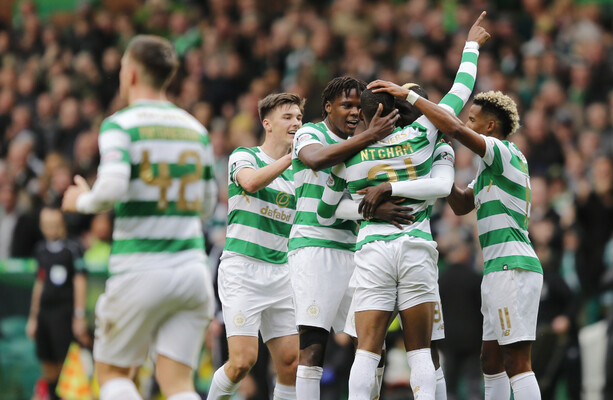 Ntcham’s 25-yard strike keeps Celtic top on goal difference after narrow win over Dundee