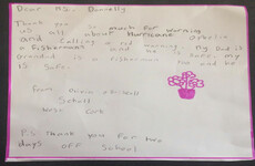 Meteorologist Joanna Donnelly got a cute letter from a little girl thanking her for the days off school