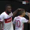 Giovinco takes a swig of beer launched from the crowd at Toronto FC team-mate Altidore