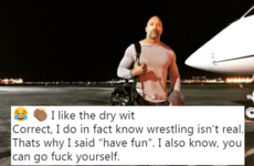 The Rock just shot down a comedian on Twitter for telling him that wrestling isn't real