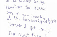 An Irish homeless charity received the loveliest letter from a 7-year-old for their work during Storm Ophelia