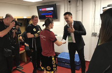 Colin Farrell dropped in to wish Katie Taylor luck before her world title bout last night