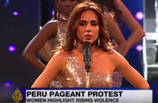 Beauty pageant contestants in the Miss Peru competition powerfully protested against gender violence