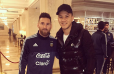 Lionel Messi confused an Argentinian teammate for a fan and posed for a photo with him