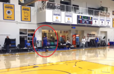Steph Curry is so good, he doesn't even need his hands to make three-pointers