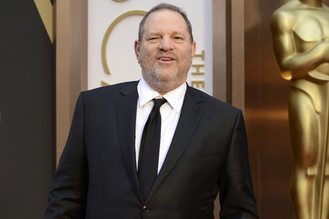 Harvey Weinstein arrives at the Oscars at the Dolby Theatre in LA.