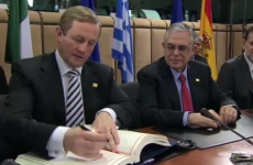Enda Kenny signs Fiscal Compact treaty in Brussels