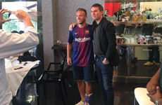 Barca director apologises after images leak showing target posing with him in club colours