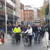 Cyclists hold protest over Luas Cross City signs telling them to dismount and walk