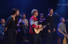 Ed Sheeran performed 'Fairytale of New York' with Picture This and Lisa Hannigan on last night's Late Late Show